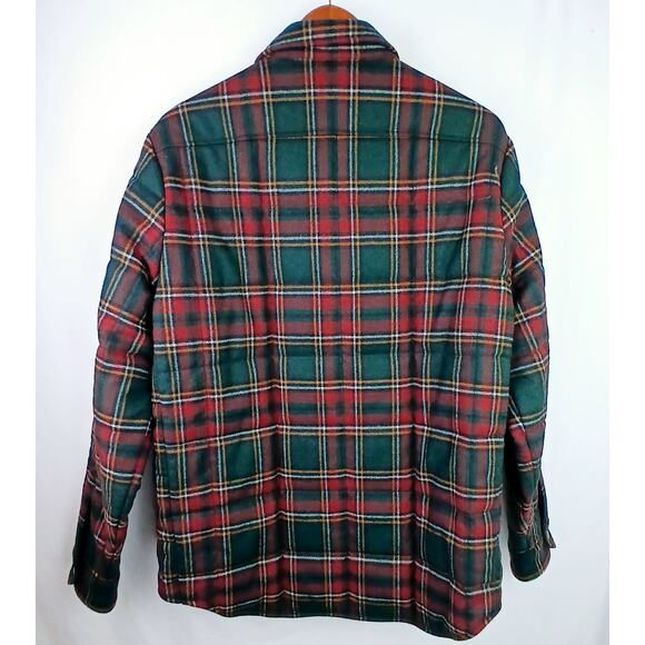 Todd Snyder SZ M Italian Quilted Shirt Jacket Tartan Plaid Green Red NWOT - Picture 8 of 10